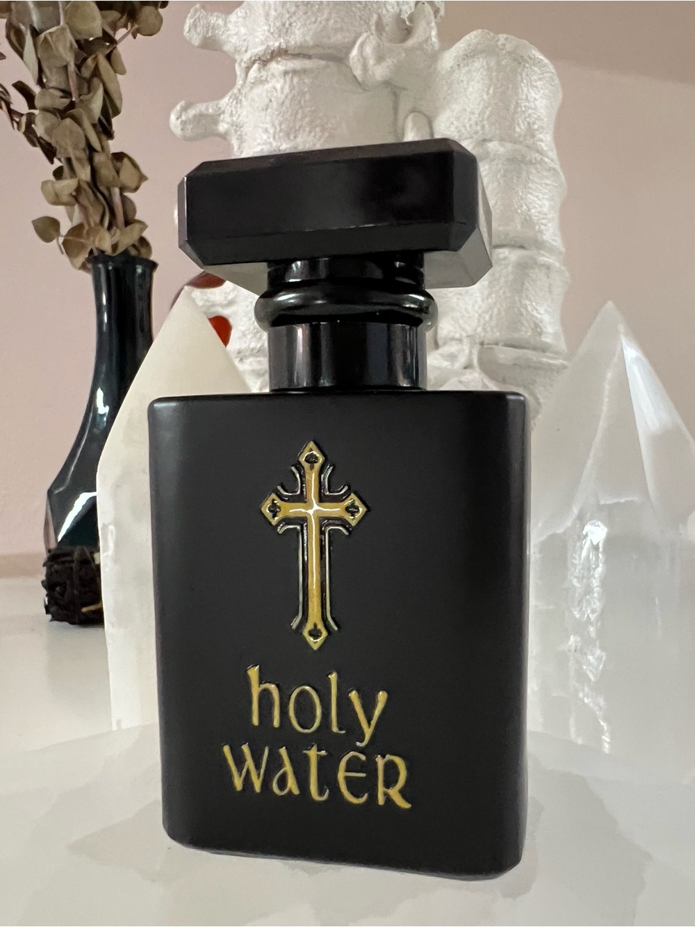 Gold Cross “Holy Water” Design | Reusable Apothecary Bottle